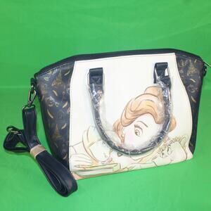 Loungefly Heart Logo Beauty & the Beast Belle Satchel Crossbody Bag NWT Rare